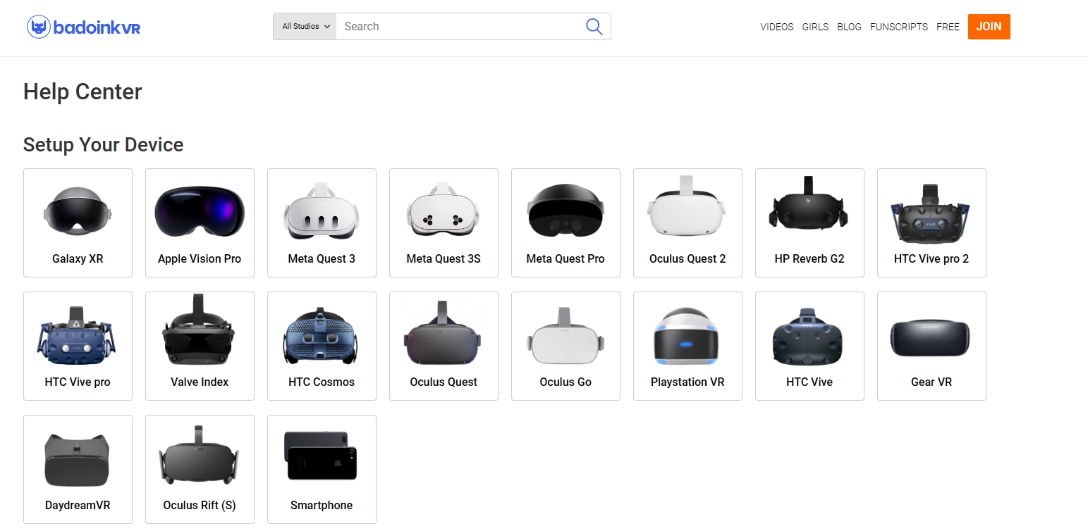 BaDoinkVR compatible VR headsets