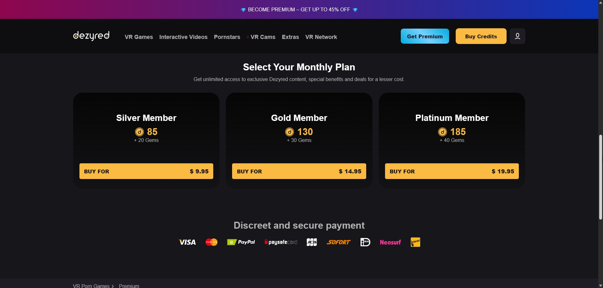 Dezyred Premium plans