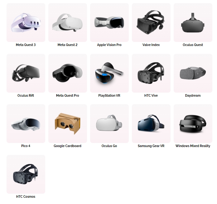 VirtualRealPorn compatible headsets